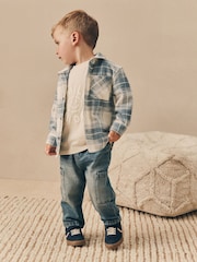 Blue Check Long Sleeve Check Shirt and T-Shirt Set (3mths-7yrs) - Image 2 of 10