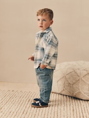 Blue Check Long Sleeve Check Shirt and T-Shirt Set (3mths-7yrs) - Image 4 of 10