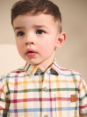 Ecru Bright Gingham Check Long Sleeve Check Character Shirt (3mths-7yrs) - Image 4 of 4
