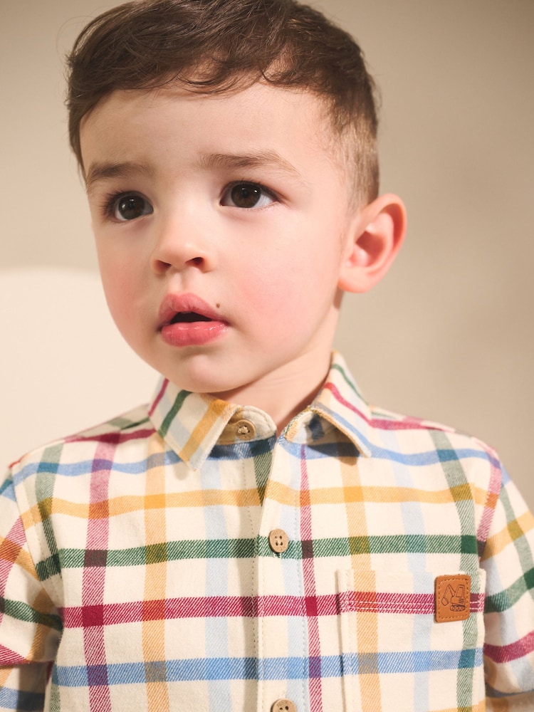 Ecru Bright Gingham Check Long Sleeve Check Character Shirt (3mths-7yrs) - Image 4 of 4