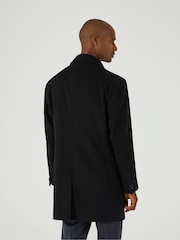 Skopes Black Tailored Fit Aldgate Overcoat - Image 3 of 4