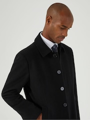 Skopes Black Tailored Fit Aldgate Overcoat - Image 4 of 4