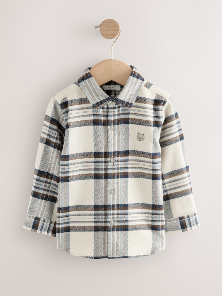 Blue/Ecru Long Sleeve Check Character Shirt (3mths-7yrs) - Image 1 of 4