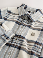 Blue/Ecru Long Sleeve Check Character Shirt (3mths-7yrs) - Image 4 of 4