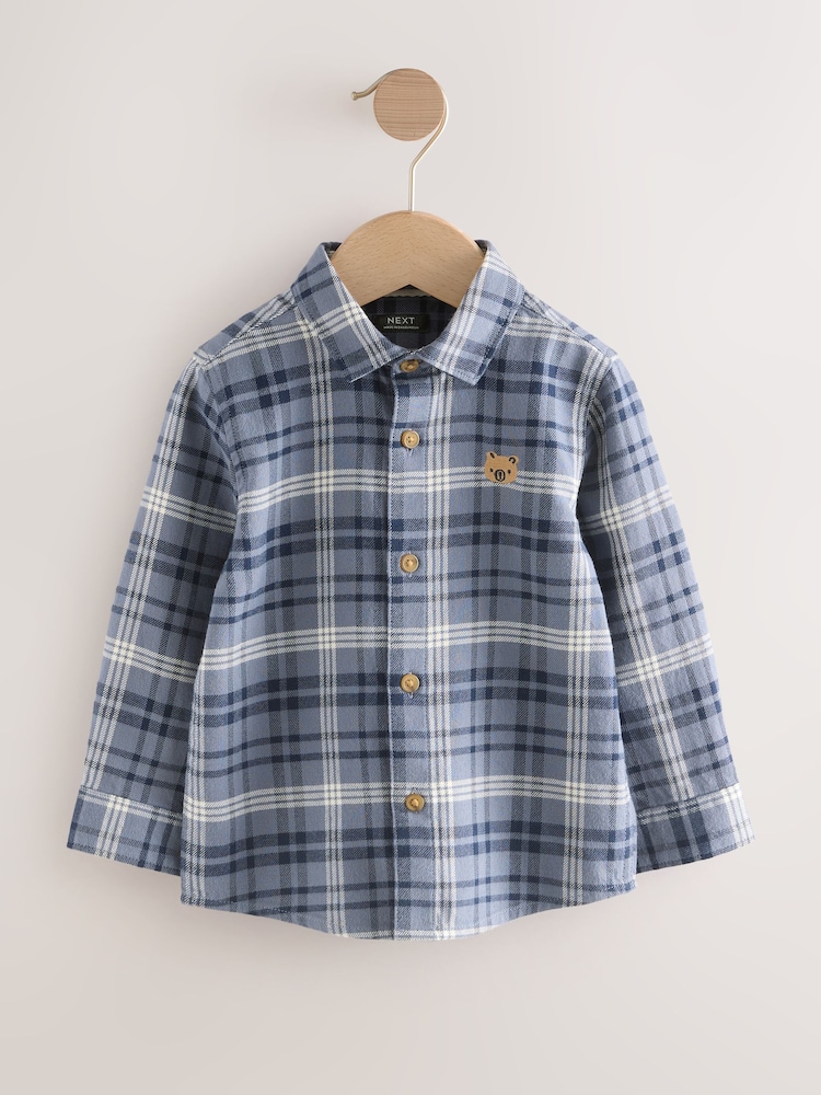 Blue Bear Check Long Sleeve Check Character Shirt (3mths-7yrs) - Image 4 of 7