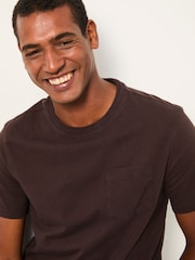 FatFace Cove Chocolate Brown Cove Pocket Tshirt - Image 3 of 5