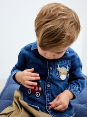 Blue Long Sleeve Denim Character Shirt (3mths-7yrs) - Image 11 of 15