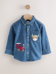 Blue Long Sleeve Denim Character Shirt (3mths-7yrs) - Image 12 of 15