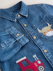 Blue Long Sleeve Denim Character Shirt (3mths-7yrs) - Image 15 of 15