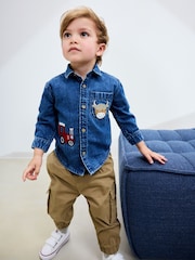 Blue Long Sleeve Denim Character Shirt (3mths-7yrs) - Image 6 of 15