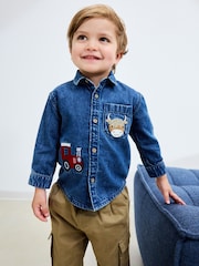 Blue Long Sleeve Denim Character Shirt (3mths-7yrs) - Image 7 of 15