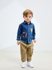 Blue Long Sleeve Denim Character Shirt (3mths-7yrs) - Image 8 of 15