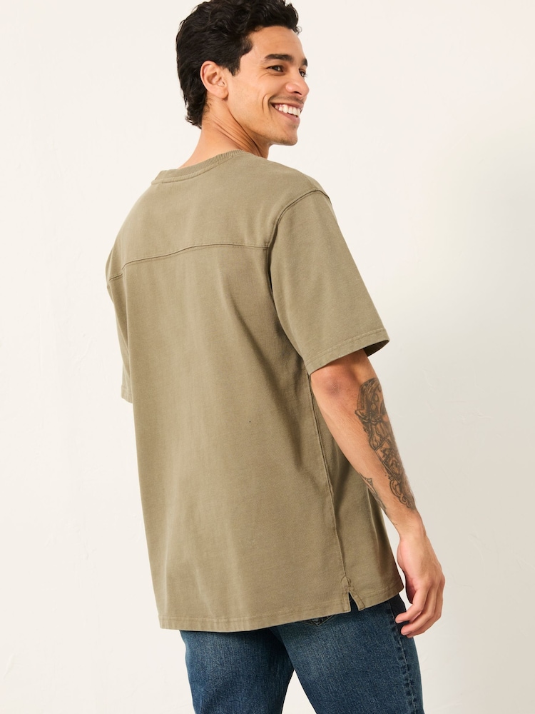 FatFace Arne Green Haze Arne Heavyweight Relaxed Fit Tshirt - Image 2 of 5 FatFace Arne Green Haze Arne Heavyweight Relaxed Fit Tshirt - Image 2 of 5