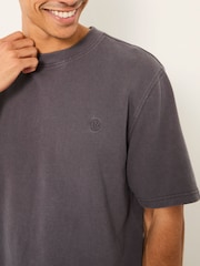 FatFace Arne Charcoal Grey Heavyweight Relaxed Fit Tshirt - Image 3 of 5