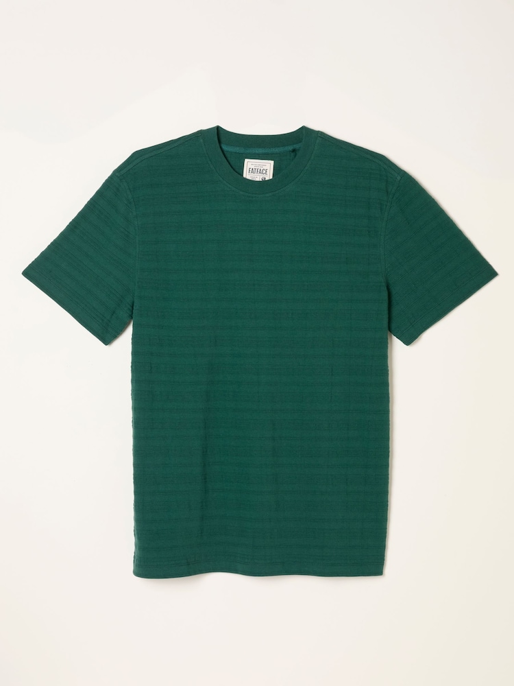 FatFace Lulworth Emerald Green Textured T-Shirt - Image 5 of 5 FatFace Lulworth Emerald Green Textured T-Shirt - Image 5 of 5