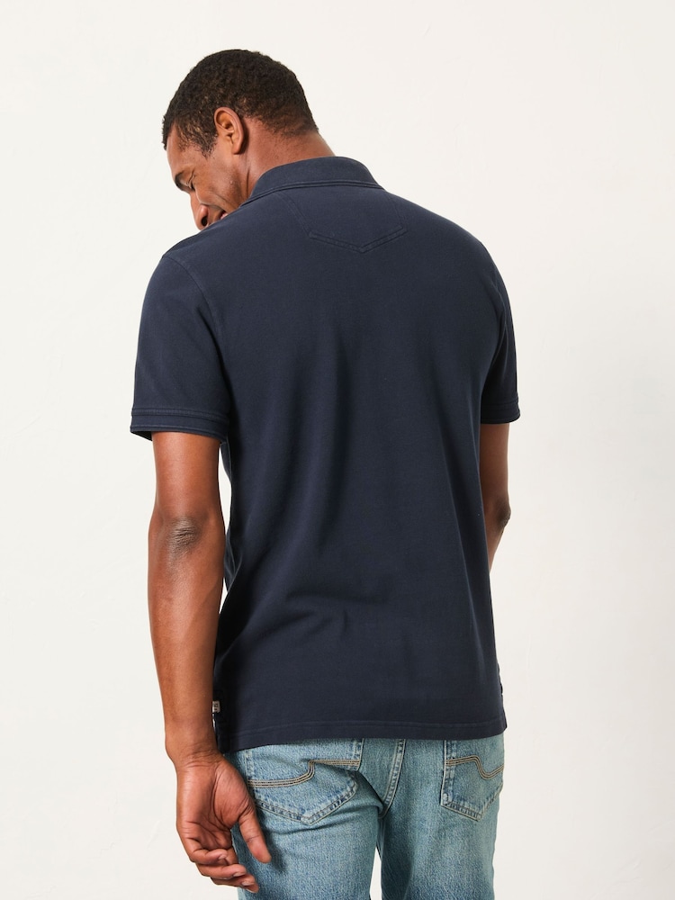 FatFace Navy Short Sleeve Pique Polo - Image 2 of 5