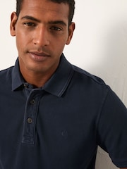 FatFace Navy Short Sleeve Pique Polo - Image 3 of 5