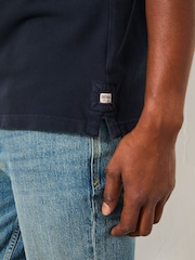 FatFace Navy Short Sleeve Pique Polo - Image 4 of 5