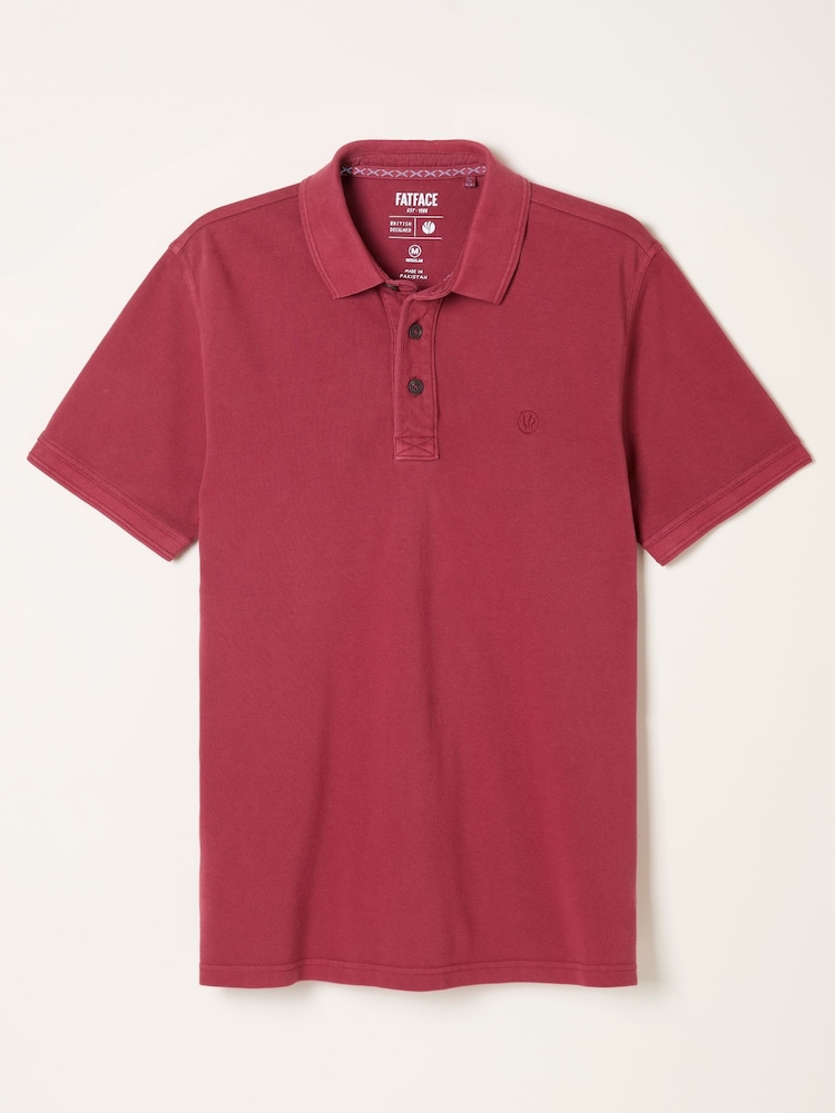 FatFace Berry Red Short Sleeve Pique Polo - Image 1 of 1 FatFace Berry Red Short Sleeve Pique Polo - Image 1 of 1