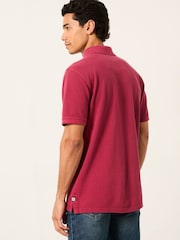 FatFace Berry Red Short Sleeve Pique Polo - Image 2 of 6