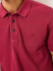 FatFace Berry Red Short Sleeve Pique Polo - Image 3 of 6