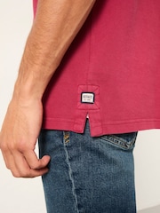 FatFace Berry Red Short Sleeve Pique Polo - Image 4 of 6