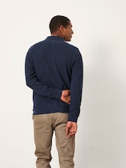 FatFace Shawford Navy Shawford Zip Neck Polo - Image 2 of 5