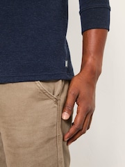 FatFace Shawford Navy Shawford Zip Neck Polo - Image 3 of 5