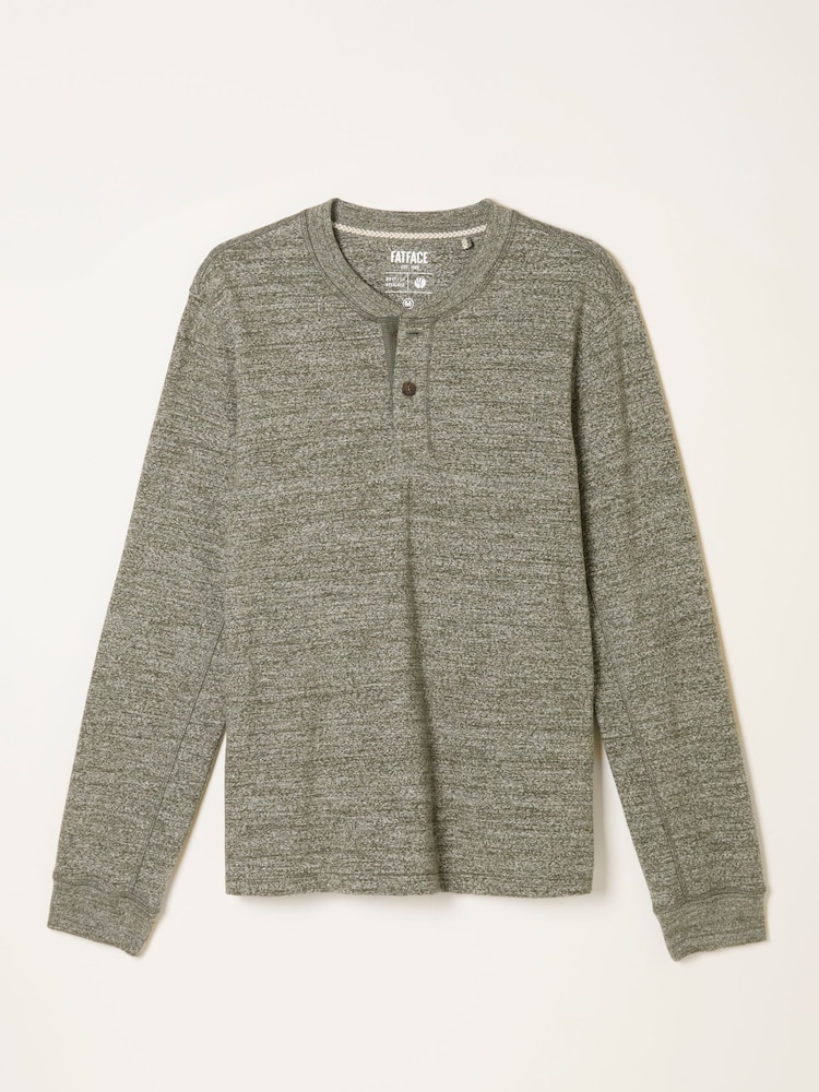 FatFace Compton Green Haze Twist Long Sleeve Henley - Image 1 of 6 FatFace Compton Green Haze Twist Long Sleeve Henley - Image 1 of 6