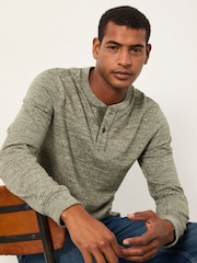 FatFace Compton Green Haze Twist Long Sleeve Henley - Image 3 of 6