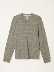 FatFace Compton Green Haze Twist Long Sleeve Henley - Image 6 of 6