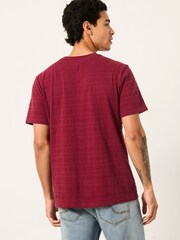 FatFace Lulworth Claret Textured Tshirt - Image 2 of 5