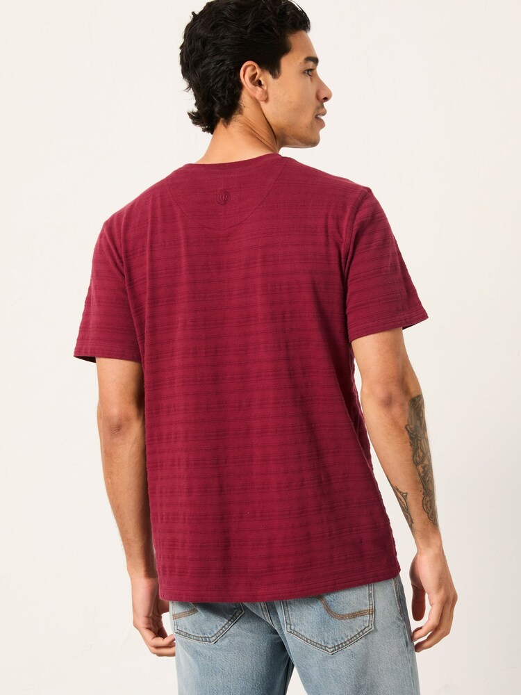 FatFace Lulworth Claret Textured Tshirt - Image 2 of 5