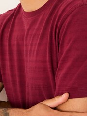 FatFace Lulworth Claret Textured Tshirt - Image 3 of 5