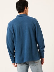 FatFace Dark Teal Blue Waffle Shirt - Image 2 of 4
