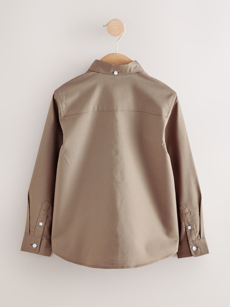 Taupe Single Oxford Shirt (3-16yrs) - Image 2 of 4