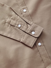 Taupe Single Oxford Shirt (3-16yrs) - Image 4 of 4