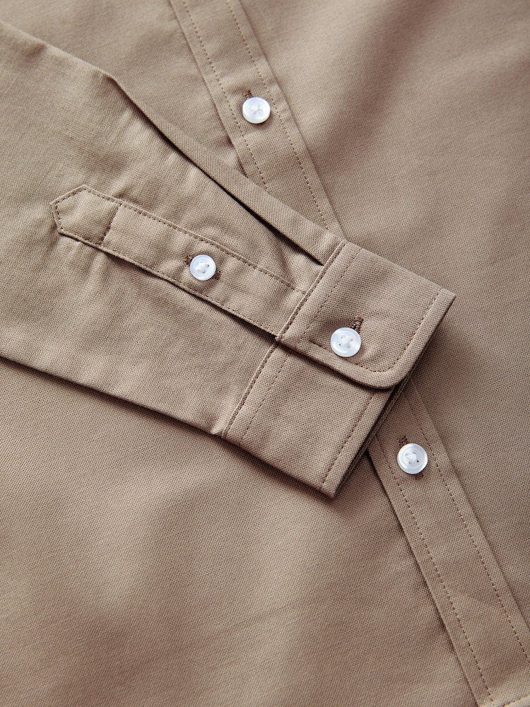 Taupe Single Oxford Shirt (3-16yrs) - Image 4 of 4