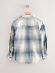Blue Shadow Check Long Sleeve Check Shirt and T-Shirt Set 2 Piece (3-16yrs) - Image 13 of 18