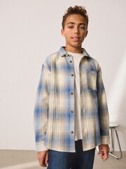 Blue Shadow Check Long Sleeve Check Shirt and T-Shirt Set 2 Piece (3-16yrs) - Image 16 of 18