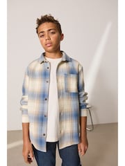 Blue Shadow Check Long Sleeve Check Shirt and T-Shirt Set 2 Piece (3-16yrs) - Image 1 of 18