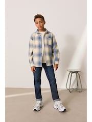 Blue Shadow Check Long Sleeve Check Shirt and T-Shirt Set 2 Piece (3-16yrs) - Image 2 of 18