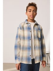 Blue Shadow Check Long Sleeve Check Shirt and T-Shirt Set 2 Piece (3-16yrs) - Image 3 of 18