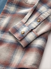 Rust Brown Long Sleeve Check Shirt and T-Shirt Set 2 Piece (3-16yrs) - Image 5 of 5