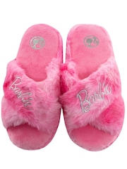Character Pink Barbie Fluffy Sliders - Image 3 of 5