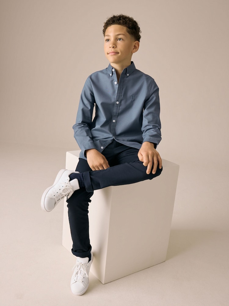 Airforce Blue Single Oxford Shirt (3-16yrs) - Image 2 of 7 Airforce Blue Single Oxford Shirt (3-16yrs) - Image 2 of 7