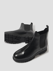 Monsoon Black Carrie Leather Chunky Chelsea Boots - Image 1 of 2