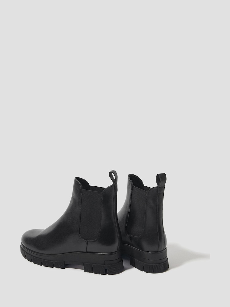 Monsoon Black Carrie Leather Chunky Chelsea Boots - Image 2 of 2