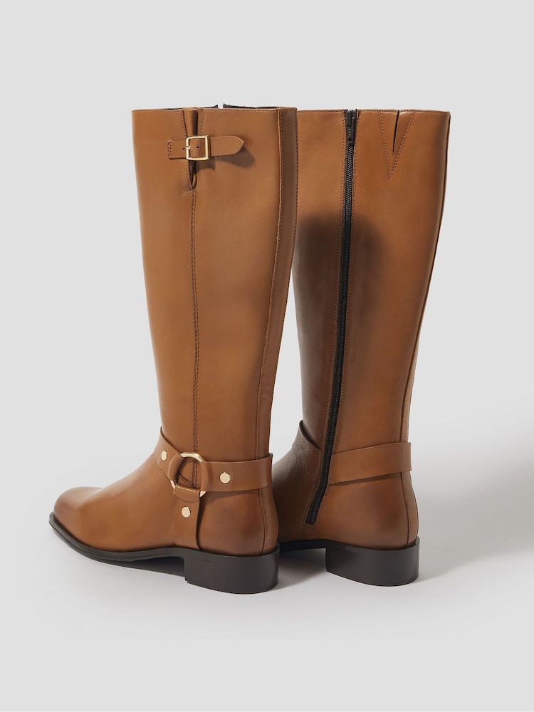 Monsoon Brown Leyla Leather Knee High Boots - Image 2 of 3
