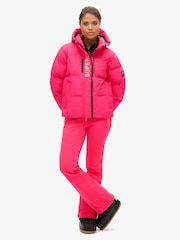 Superdry Pink Hooded Ski Boxy Puffer Jacket - Image 2 of 3